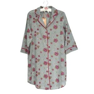NEW La Cera Floral Print Nightshirt Cotton Size‎ Small